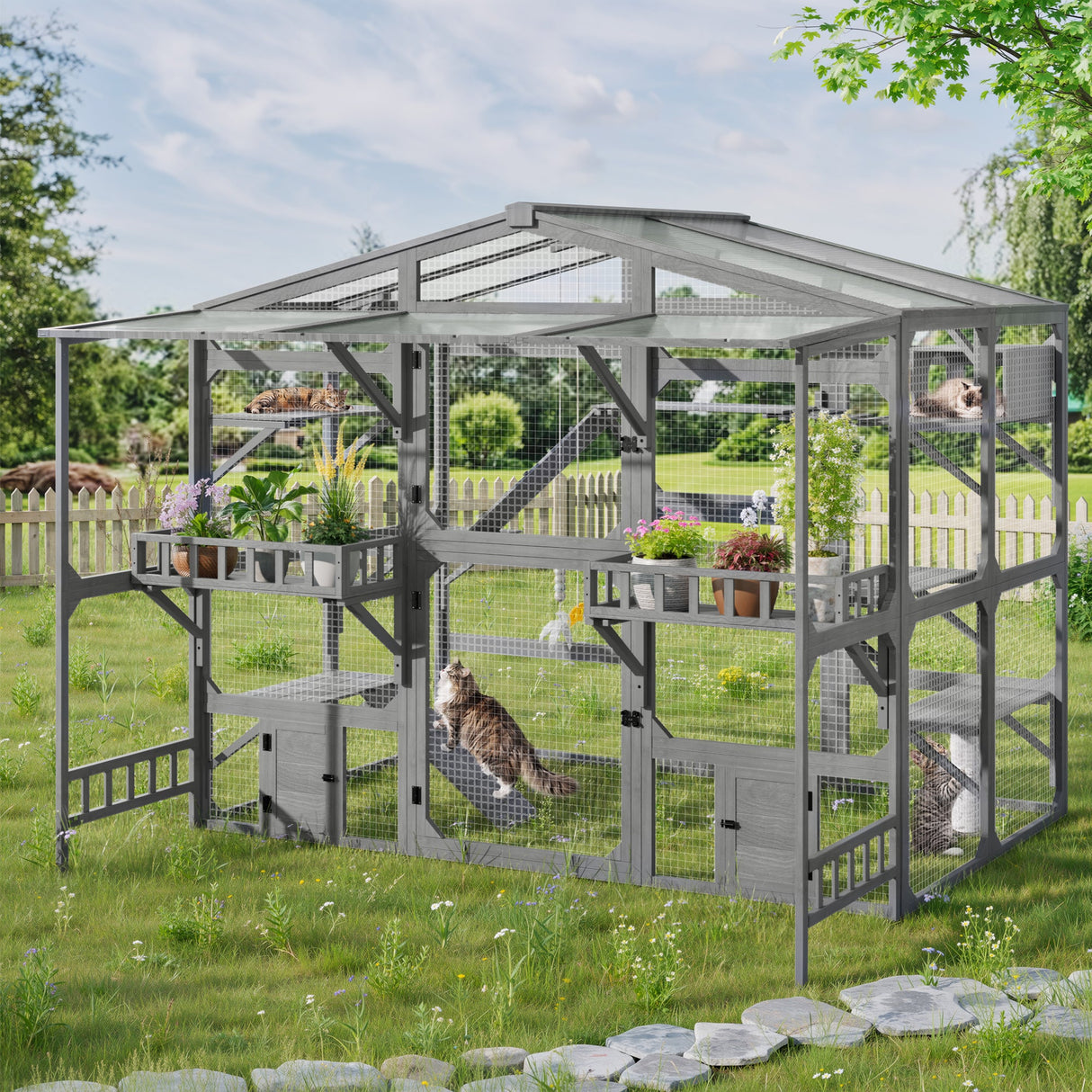 Large Outdoor Catio for 6-10 Cats