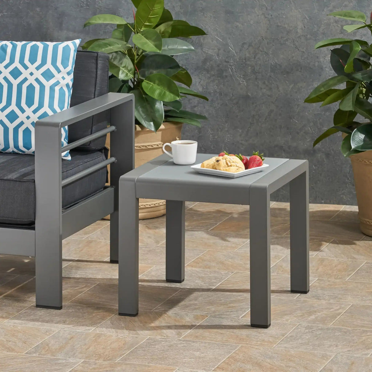 Cape Coral - Contemporary Side Table With Frosted Glass Top