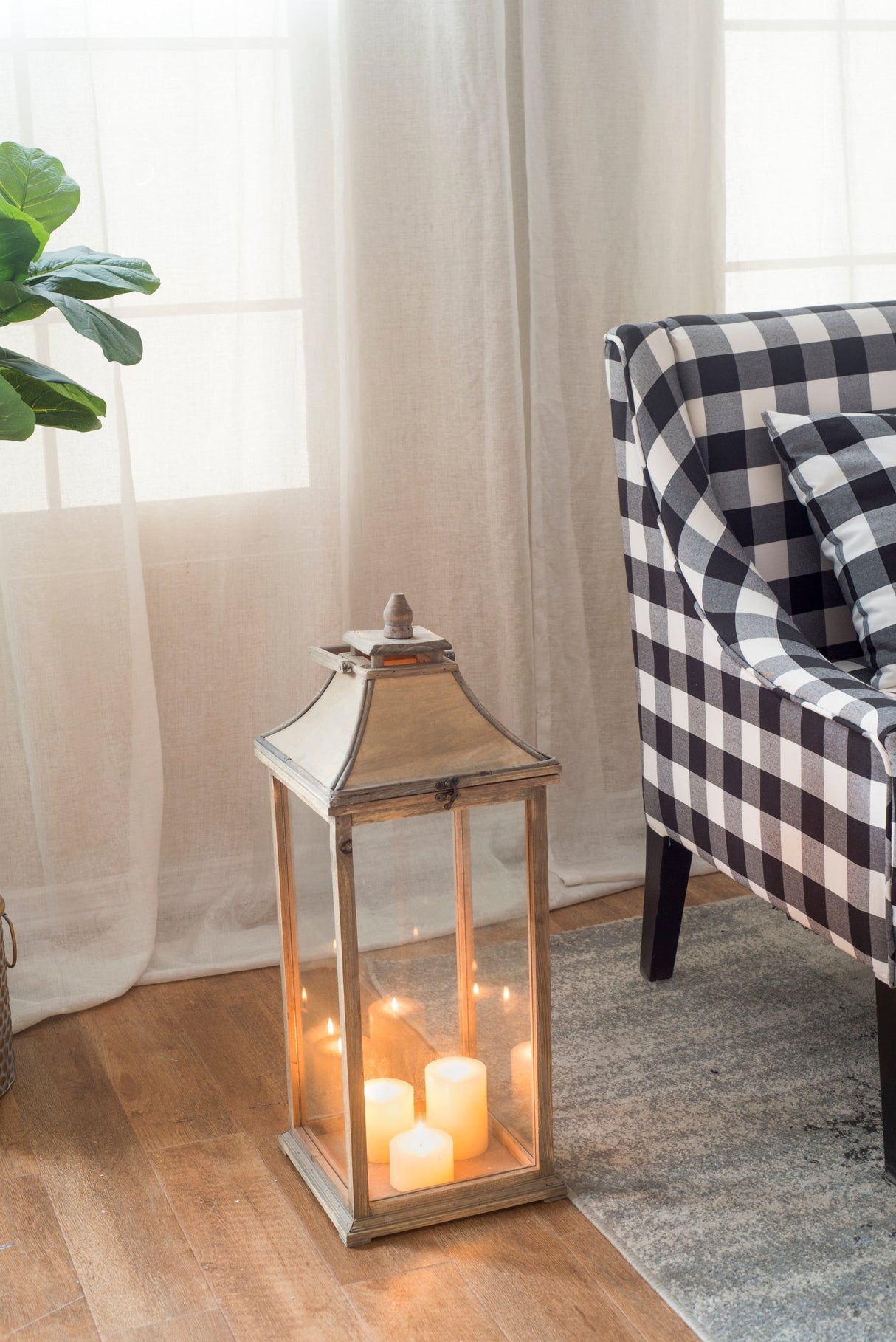 Wooden Candle Lantern Decorative, Hurricane Lantern Holder