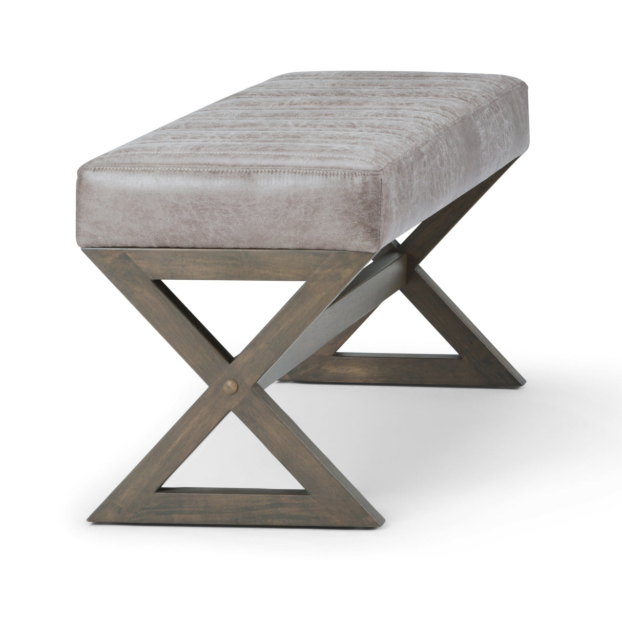 Salinger Large Ottoman Bench - Distressed Grey Taupe