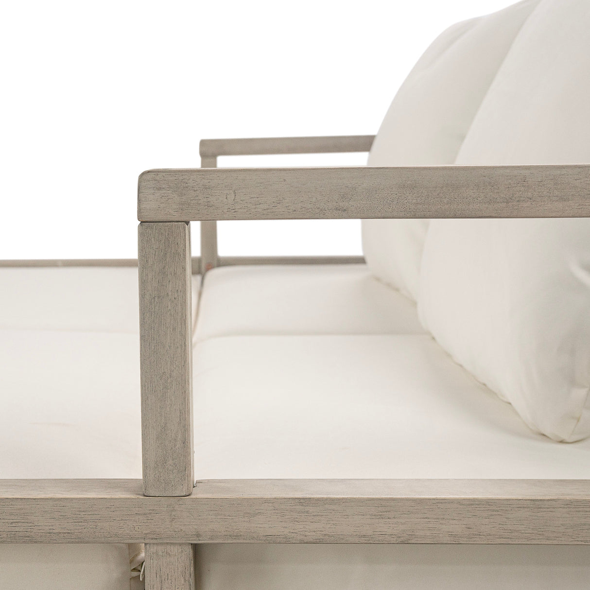 Outdoor Daybed With Four Pillows (Gray+Beige Cushion)
