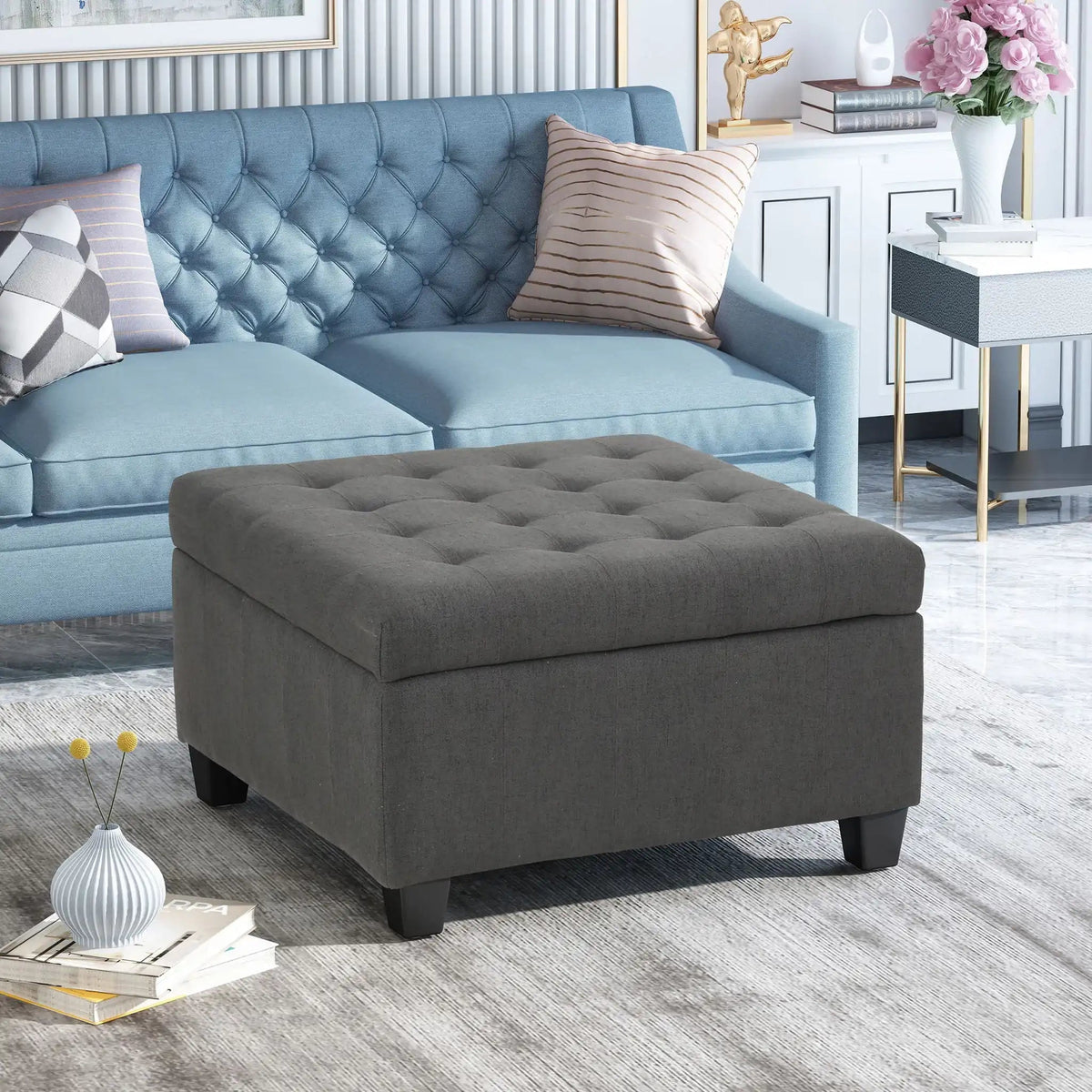 Isabella - Contemporary Ottoman With Storage