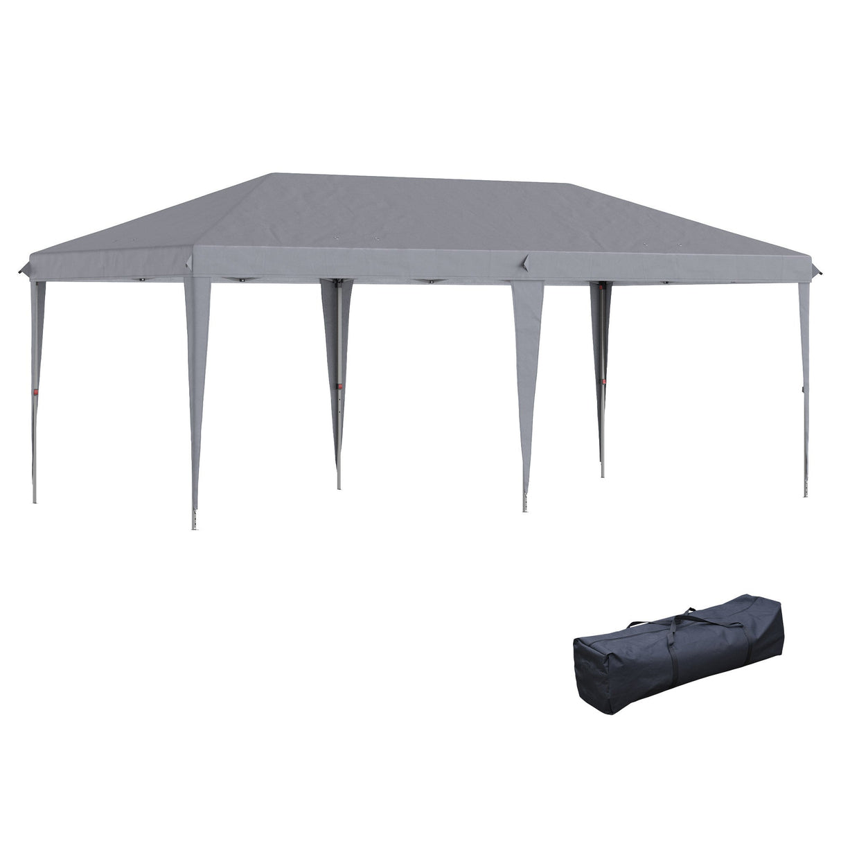 Outsunny 10' x 20' Pop Up Canopy TentHeavy Duty Steel FrameGray
