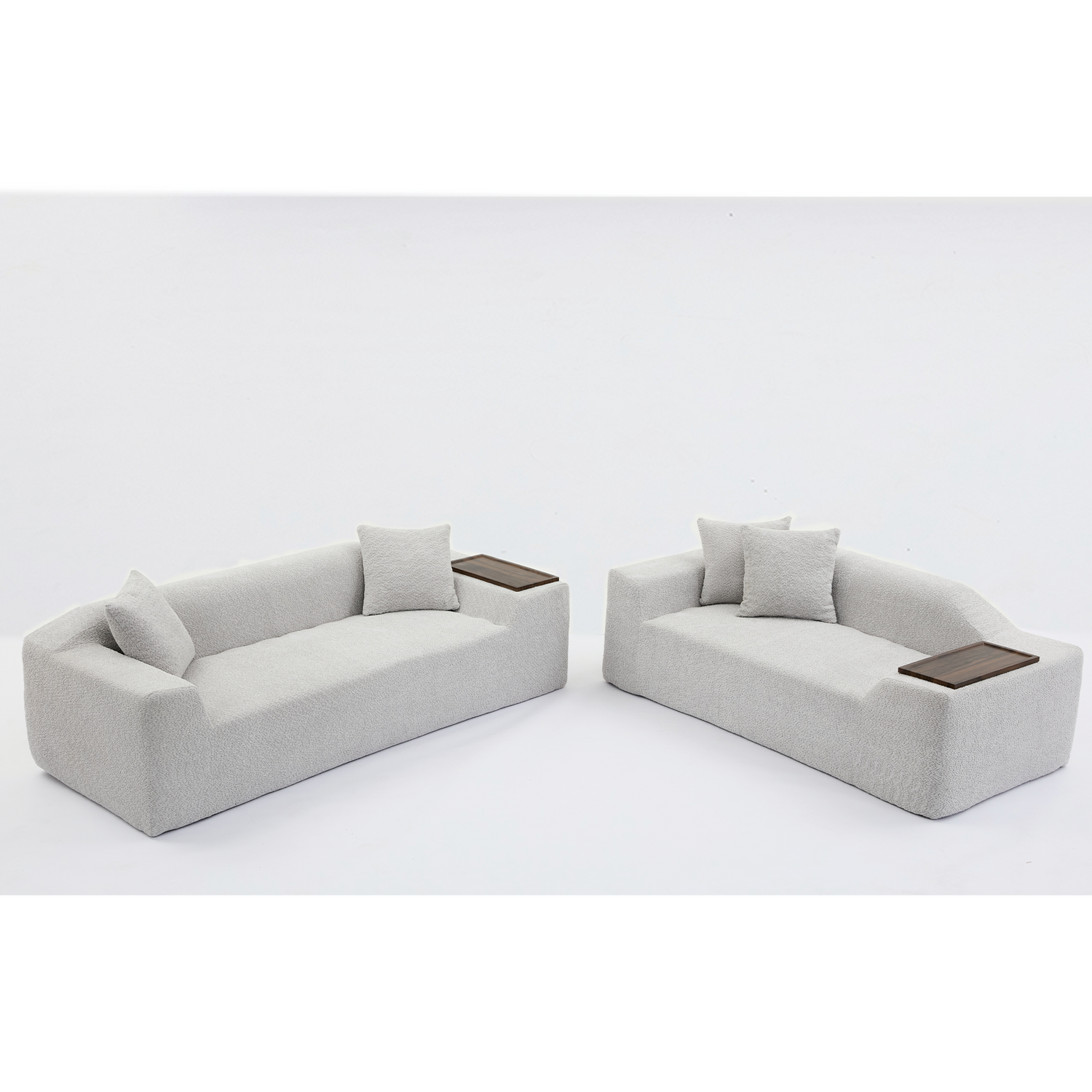 The Sophia Modern Bouclé Two-Piece Sofa Ensemble