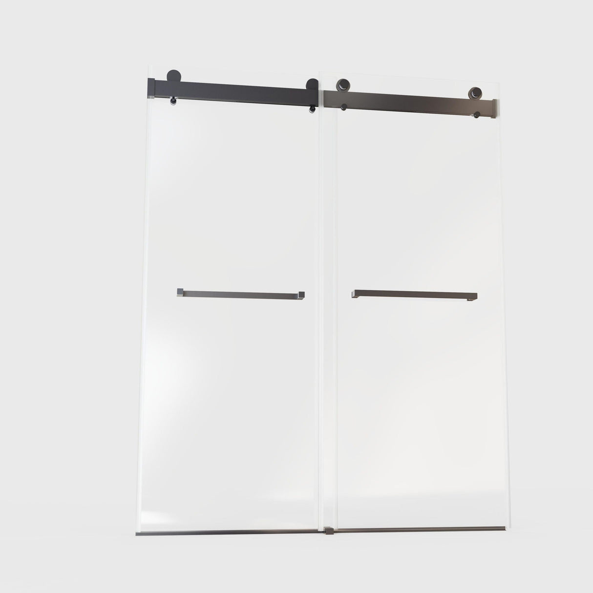 Frameless Double Sliding Soft-Close Shower Door, 3 / 8" (10Mm) Thick SGCC Tempered Glass Door, Matte