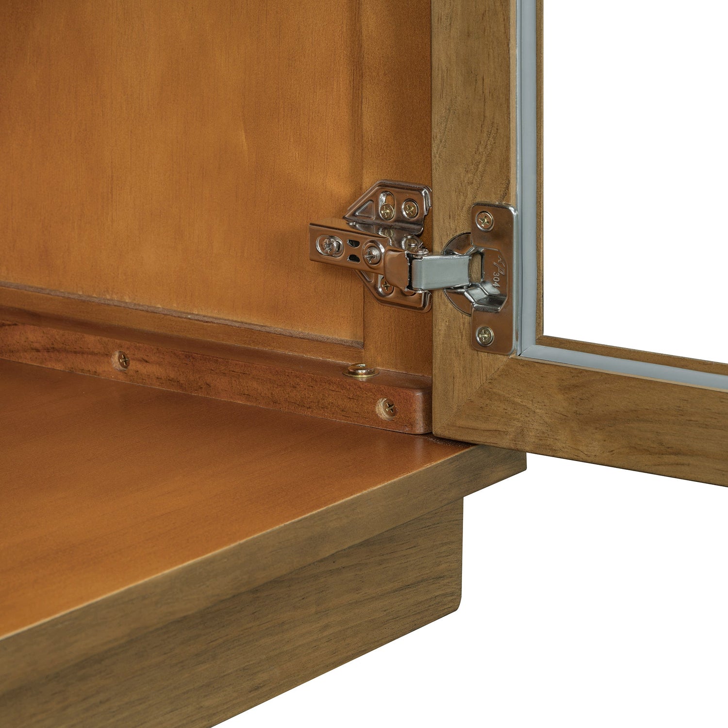 Arched Storage Cabinet with Glass Doors