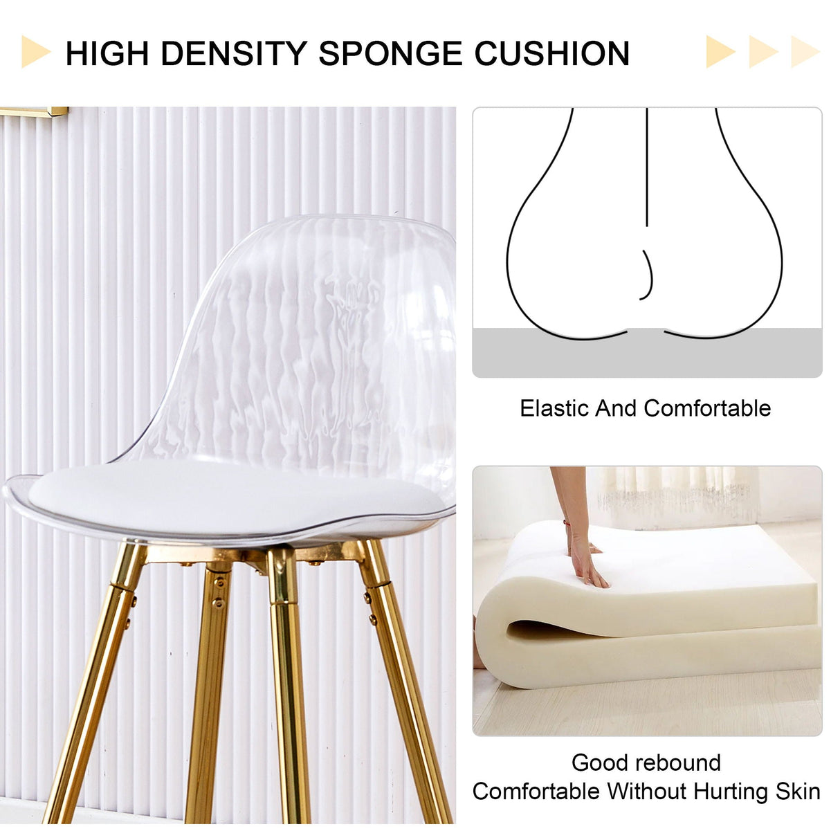 Stylish Upholstered Bar Chairs With Metal Leg