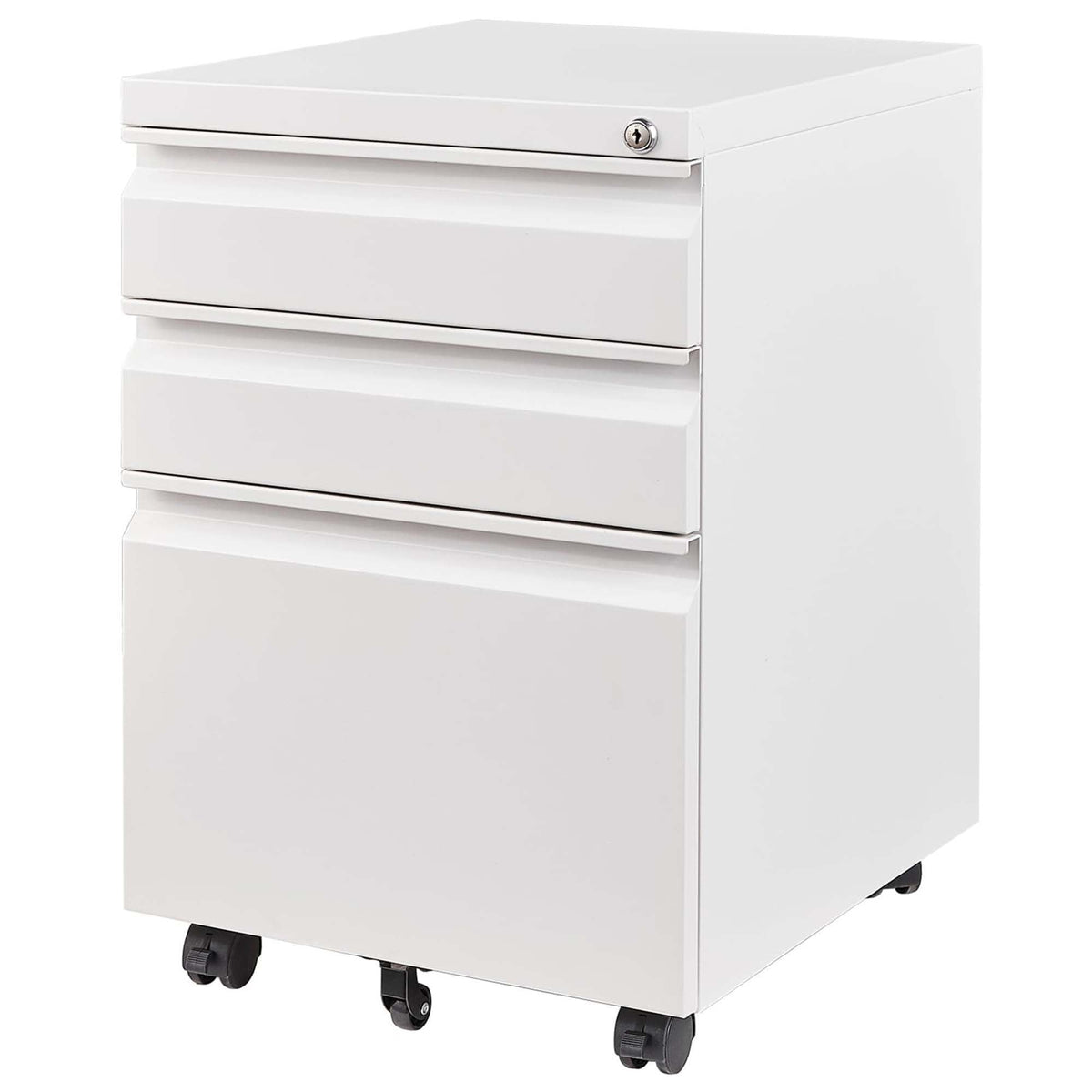 Metal Drawer Mobile File Cabinet With Lock For Home Office Organizer