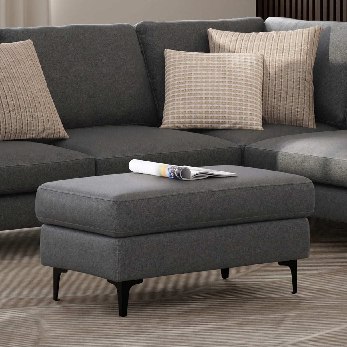 Ava - Versatile Mid Century Ottoman
