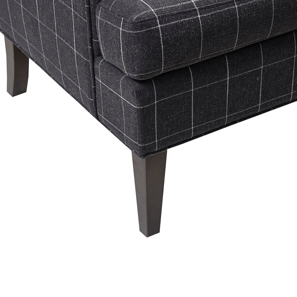 Upholstered Accent Chair with Wing Back and Solid Wood Frame