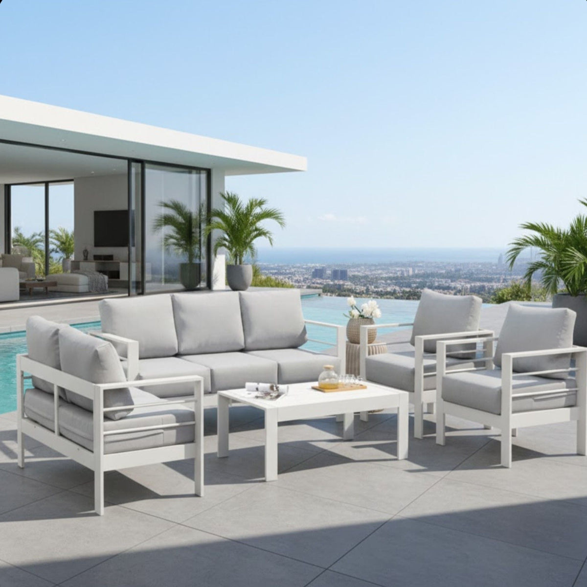 Outdoor Patio Set With All-Weather Thick Cushions