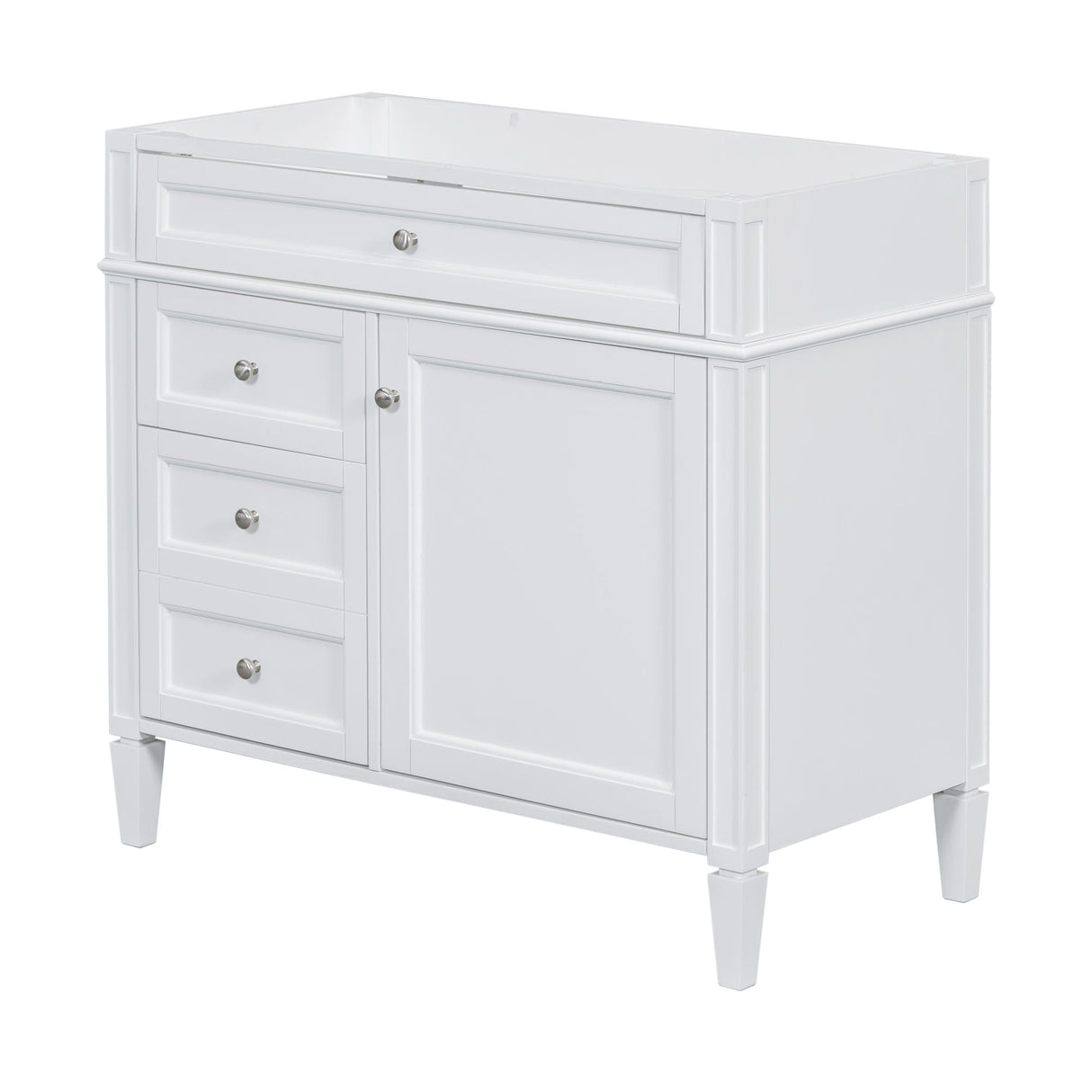 Bathroom Vanity With 2 Drawers and Tip-Out Drawer Storage Cabinet