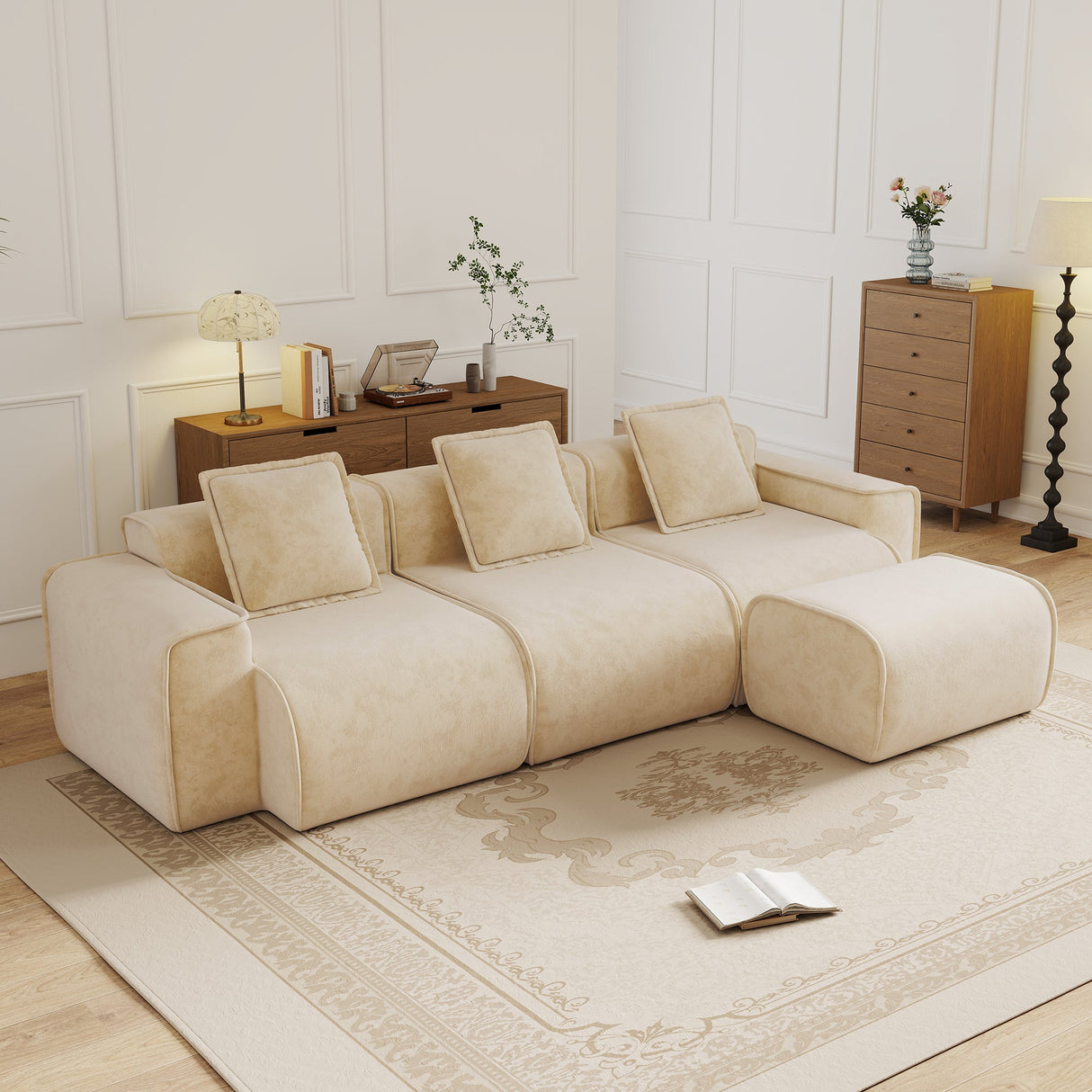 Streamlined Design Modular 3 Seat L Shape Sectional Sofa