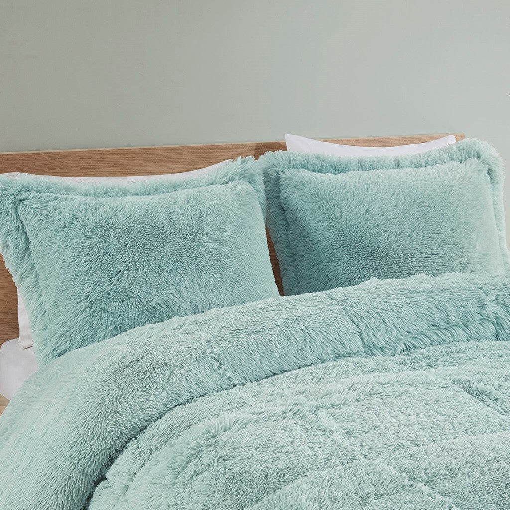 Shaggy Long Fur Comforter Mini Set with Hypoallergenic Fill - King/Cal King