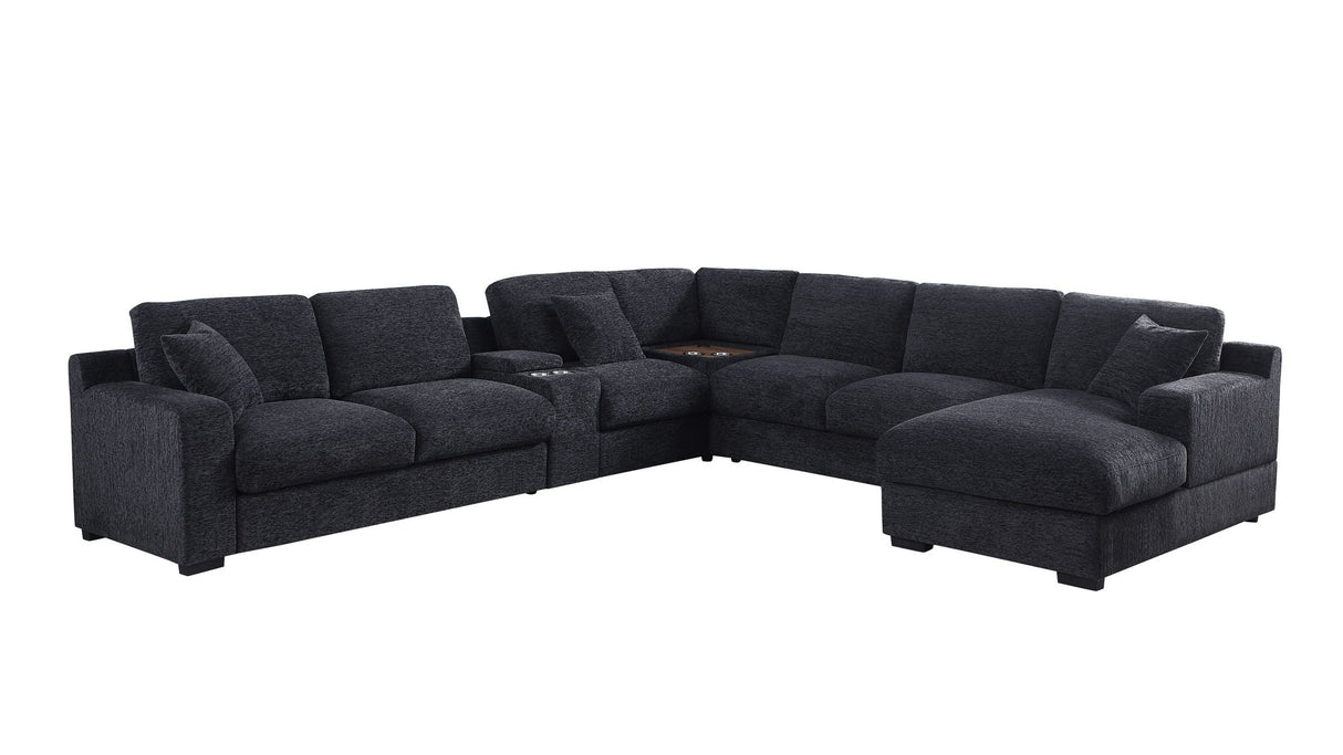 Celine - Fabric Corner Sectional Sofa With Right-Facing Chaise, Cupholders, And Charging Ports