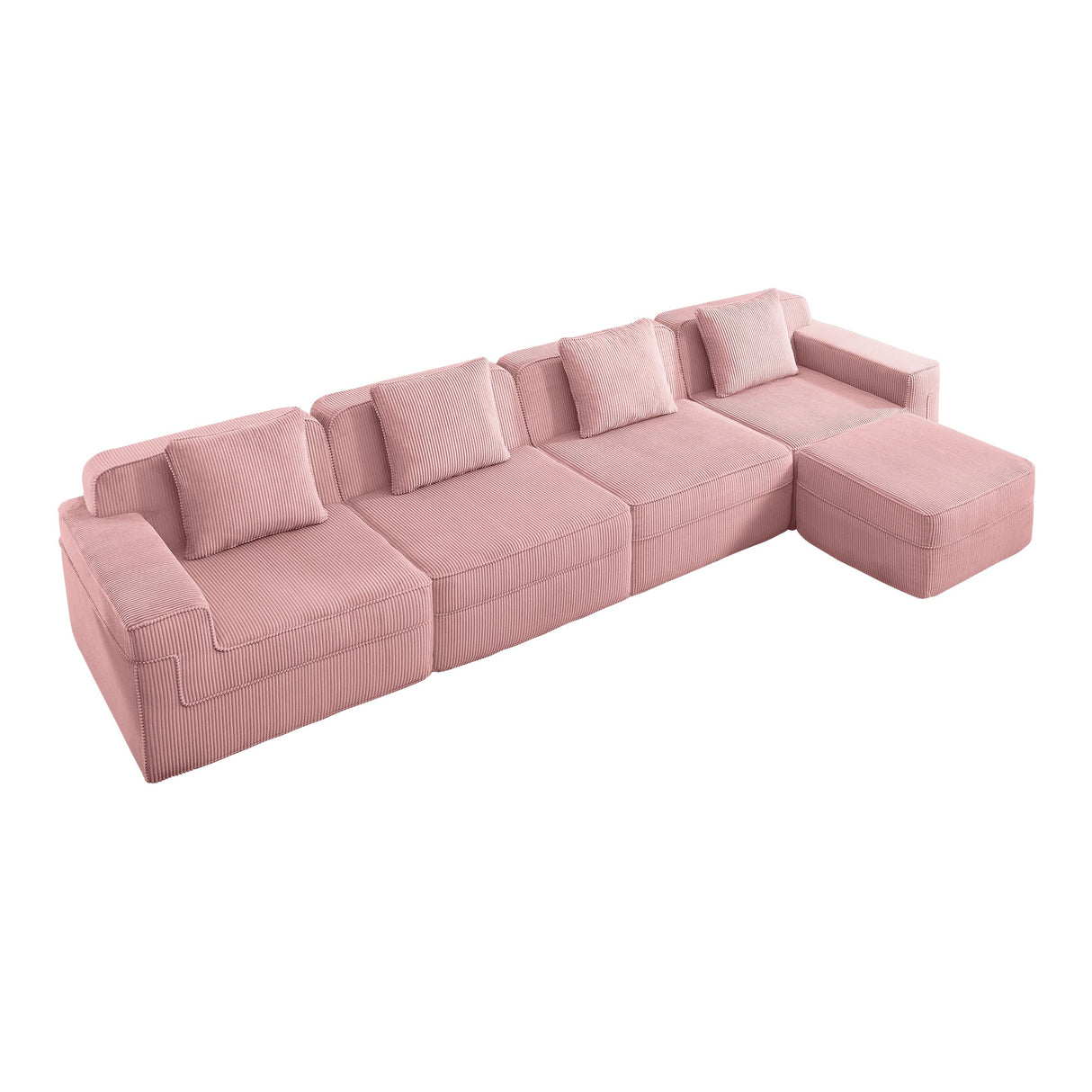 Modular 4 Seat L Shape Sectional Boneless Sofa