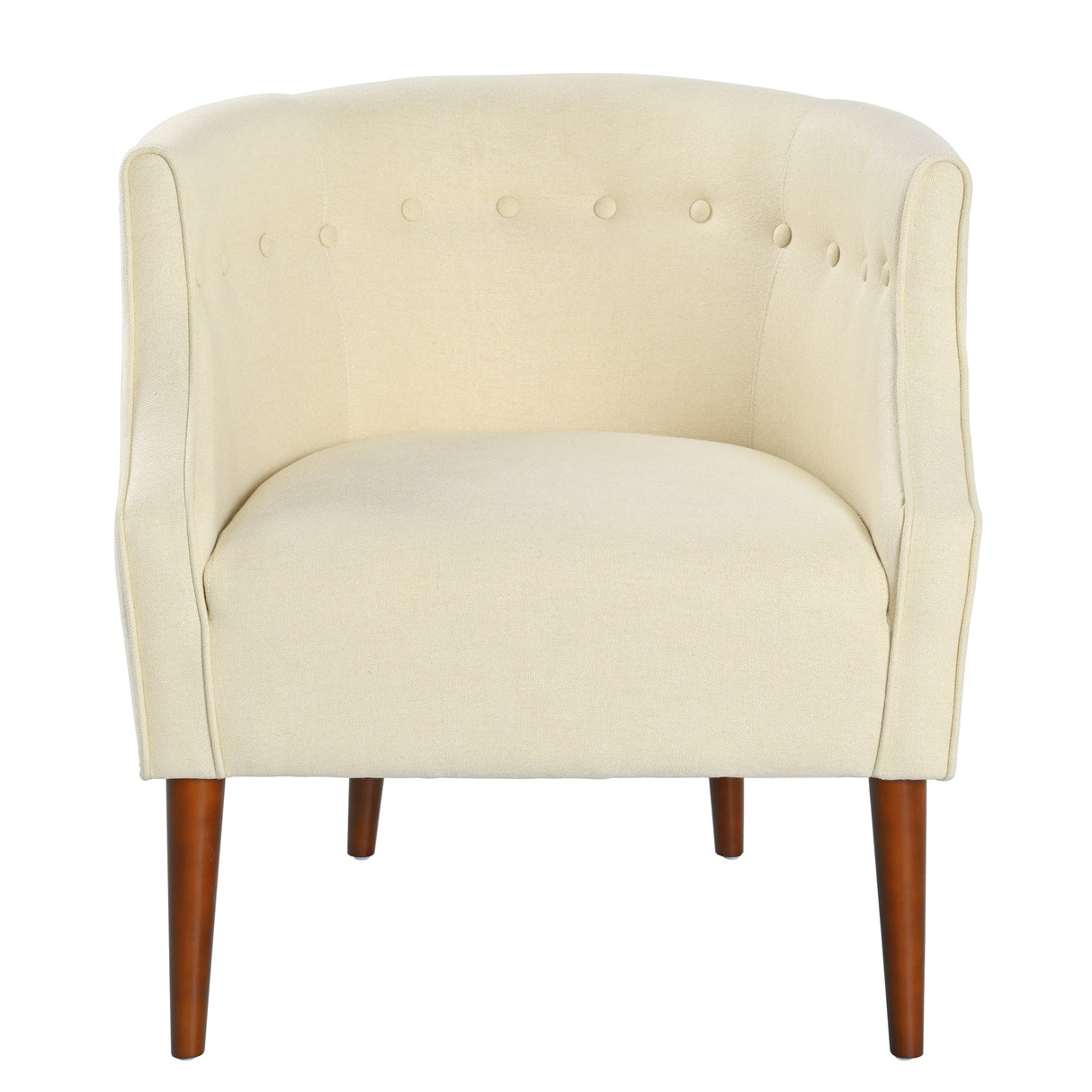 Modern Club Chair with Button-Tufted Back & Tonal Piping