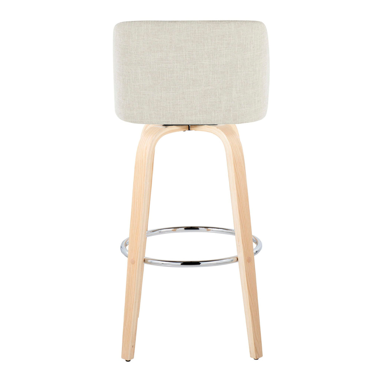 Toriano - Contemporary, Fixed Height Barstool Swivel & Round Footrest (Set of 2)