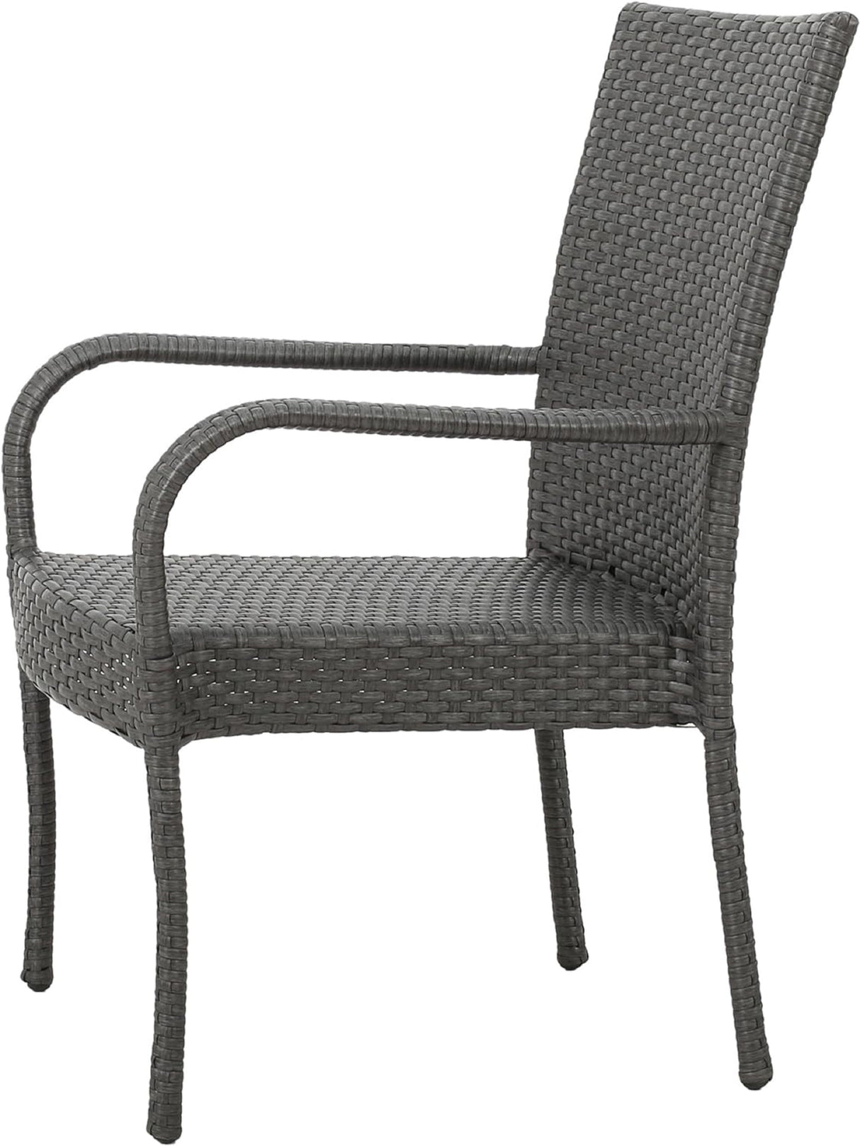 Littleton Grey PE Wicker Stacking Chair 4pcs
