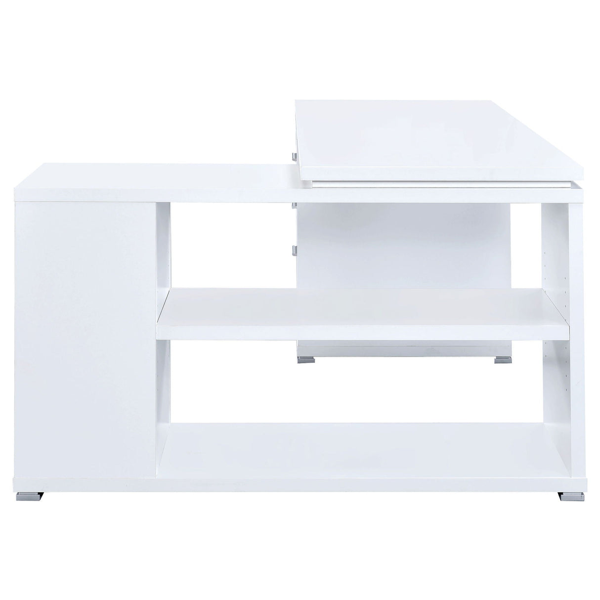 Tona - L-Shape Computer Desk With 3 Drawers And 5 Shelves