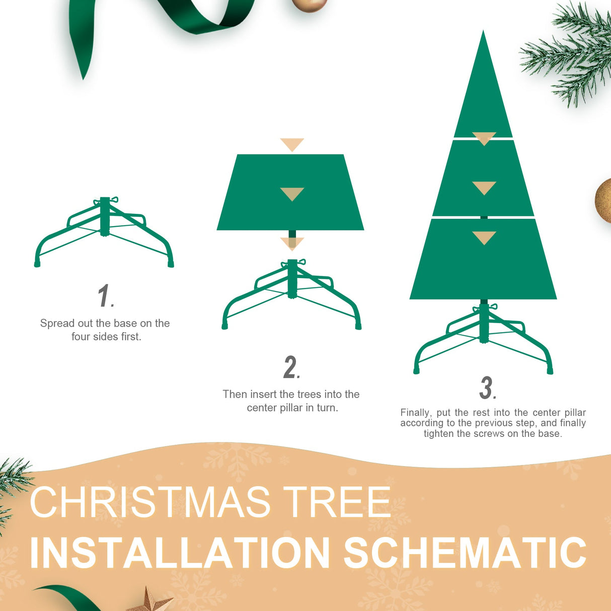 8FT Christmas Tree with 1847 PE+PVC Tips