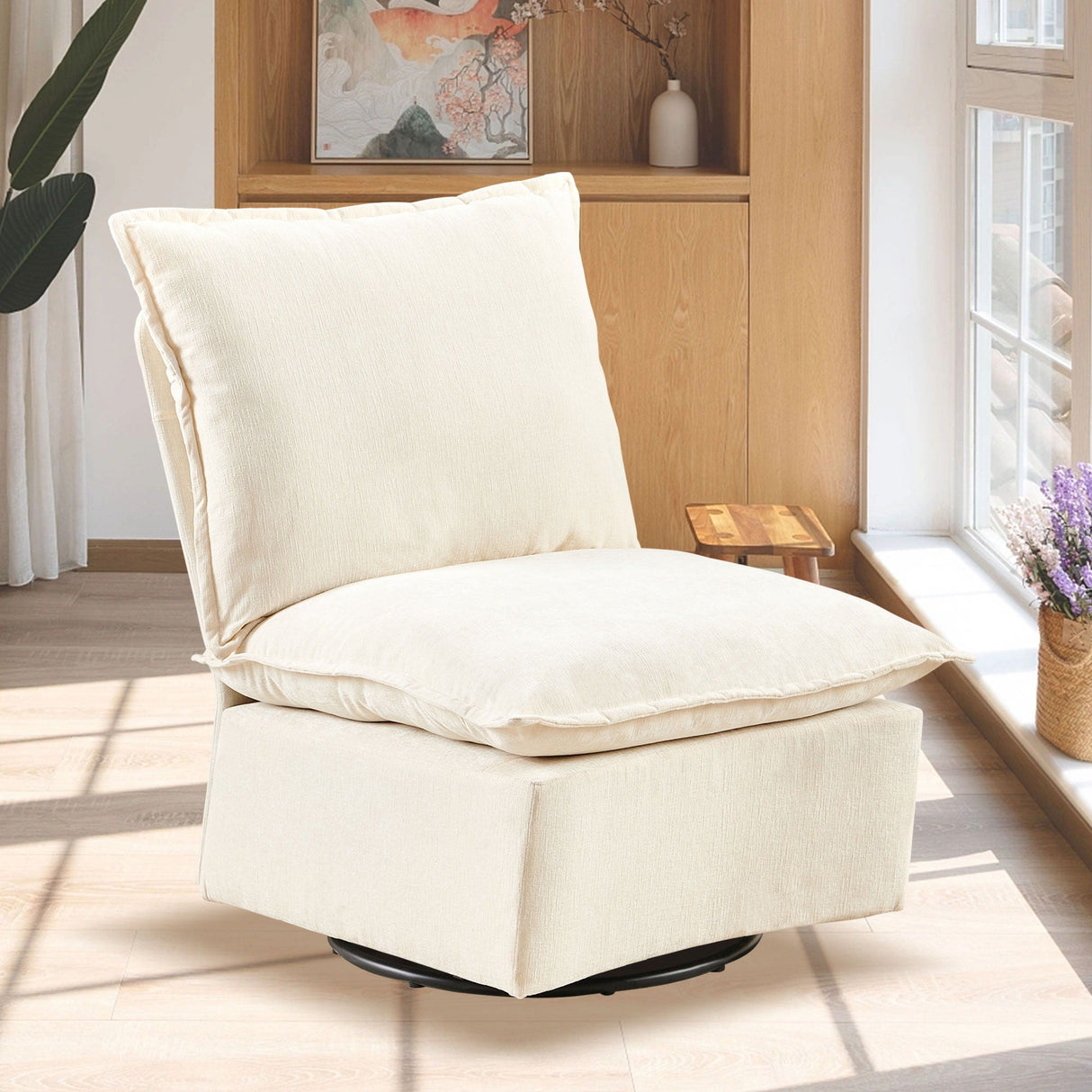 Detachable Single 360 Swivel Rocking Rocker, 360 Swivel Sofa Chair & Single Sofa Lounge, Comfortable Seating For Living Room & Bedroom Sofa 1 Piece