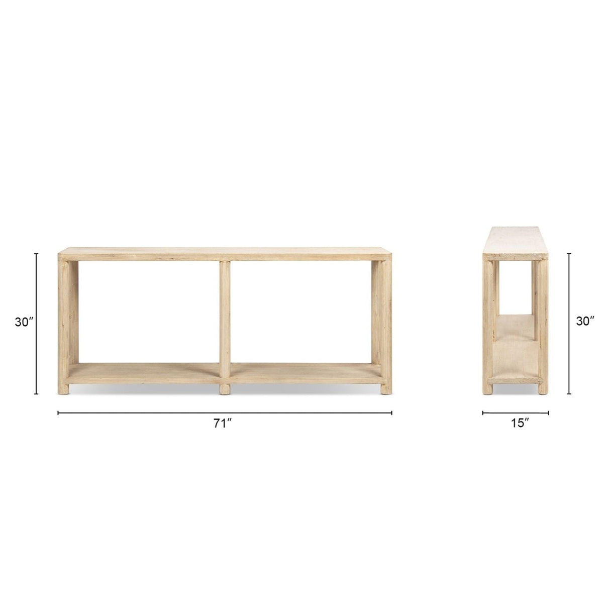 Milo - Console Table With Lower Shelf - Natural