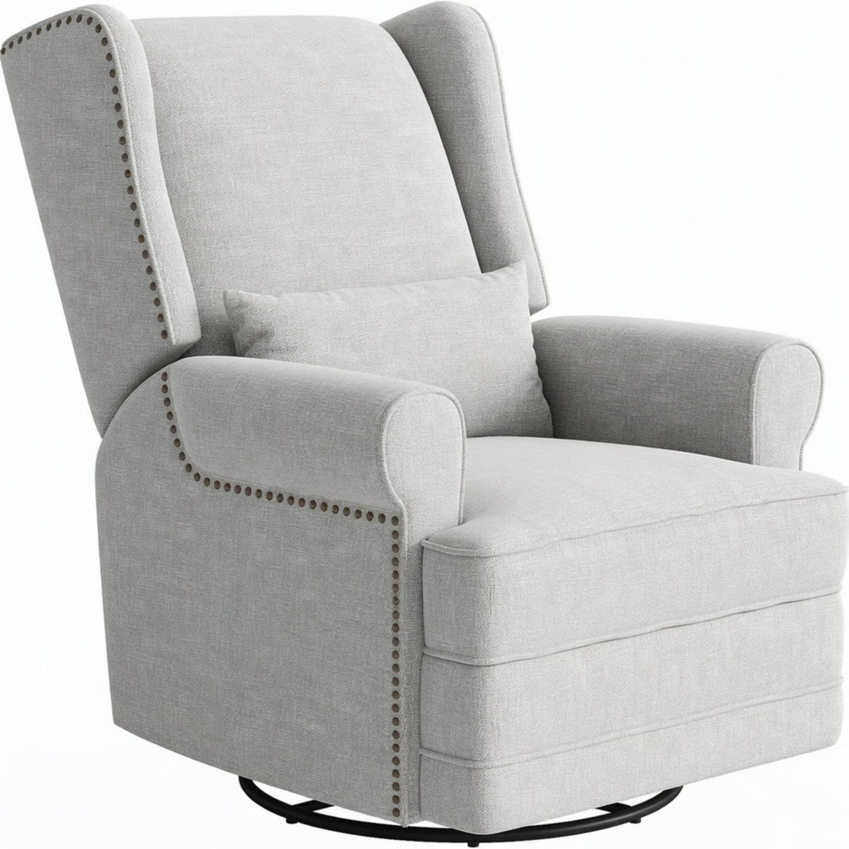 Extra Wide Swivel Recliner Glider Chair With Footrest