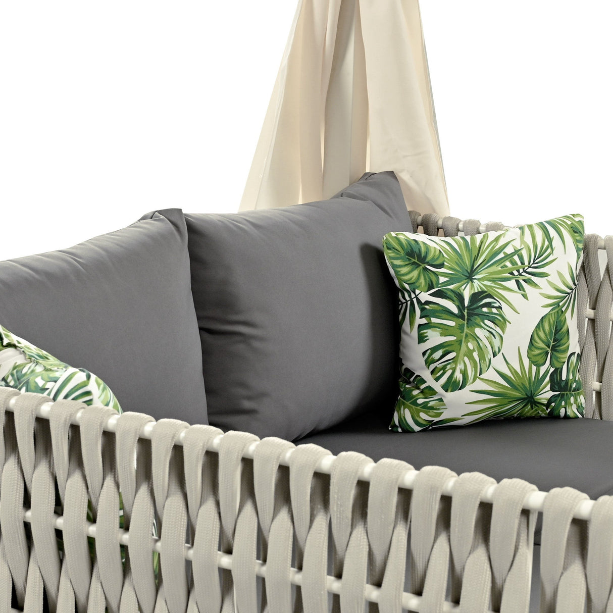 U_Style Outdoor Patio Sunbed with Curtains