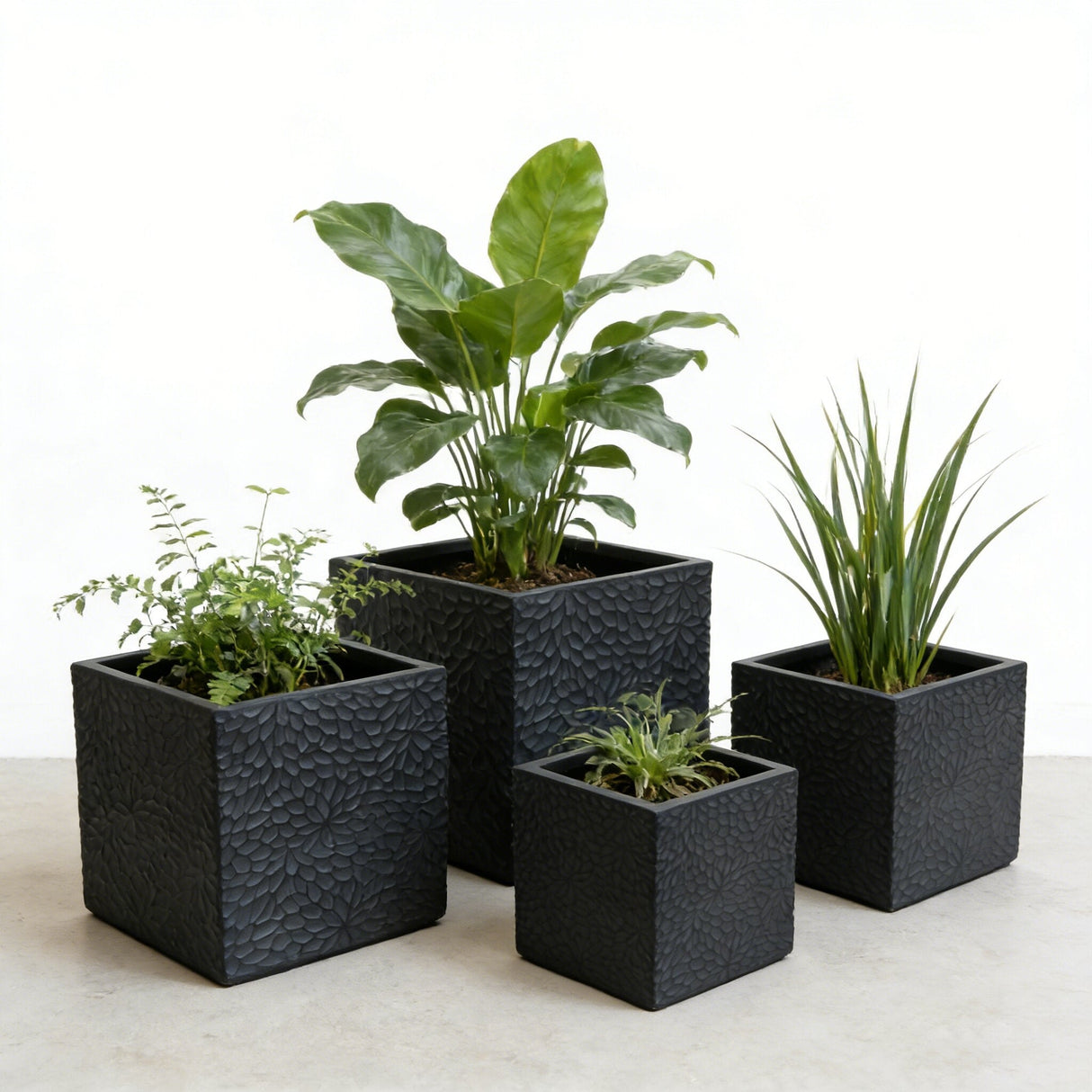 Large Outdoor Indoor Magnesium Oxide Planter Set of 4