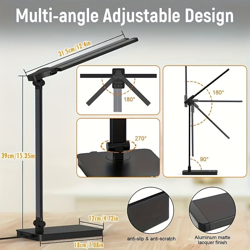 Adjustable LED Desk Lamp – Touch Dimmable Gooseneck Light for Office & Reading