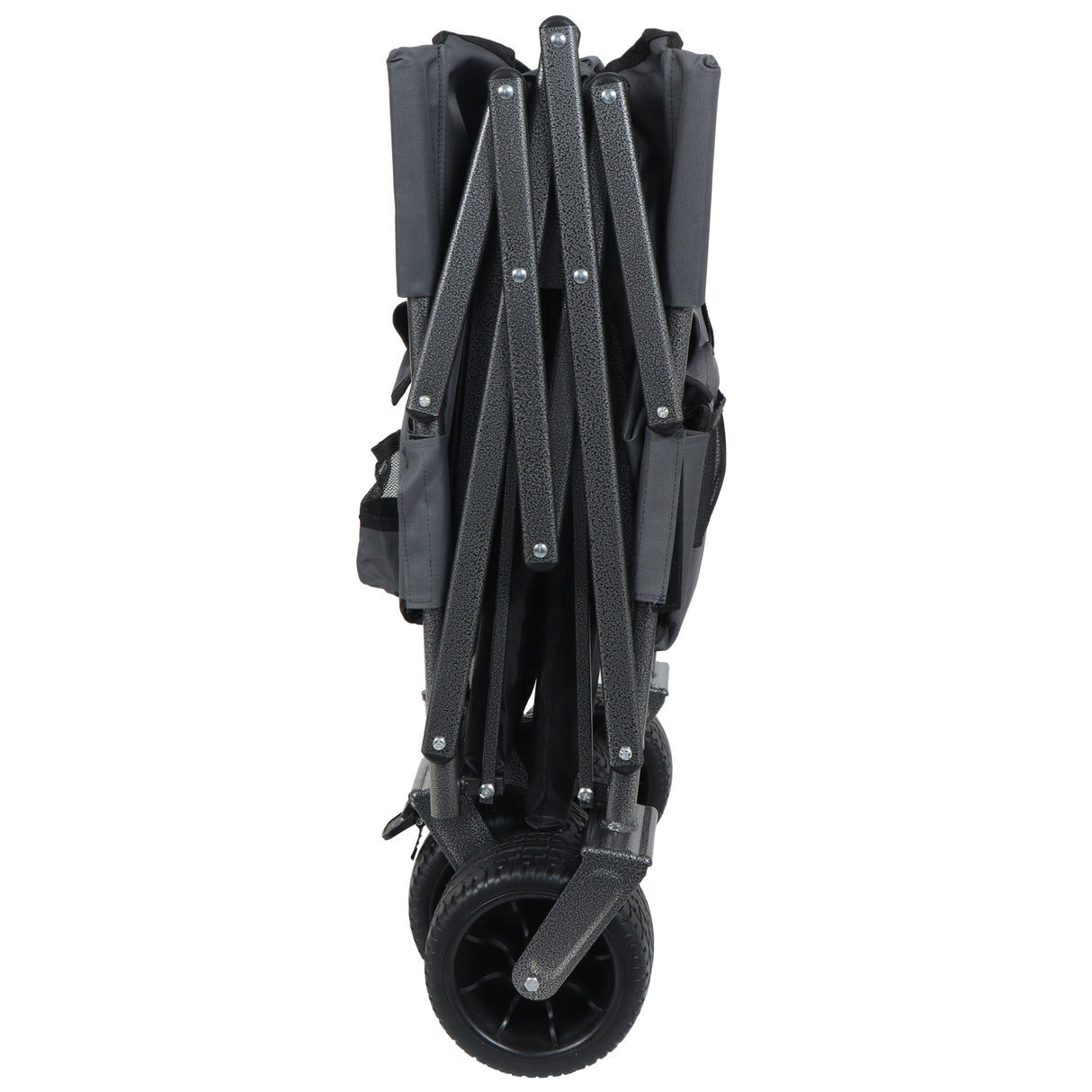 3-in-1 Convertible Folding Wagon Cart with Bench Seat & Storage