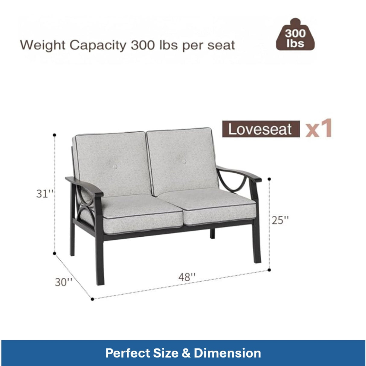 Patio Furniture Set & Coffee Table And Cushions For Backyard
