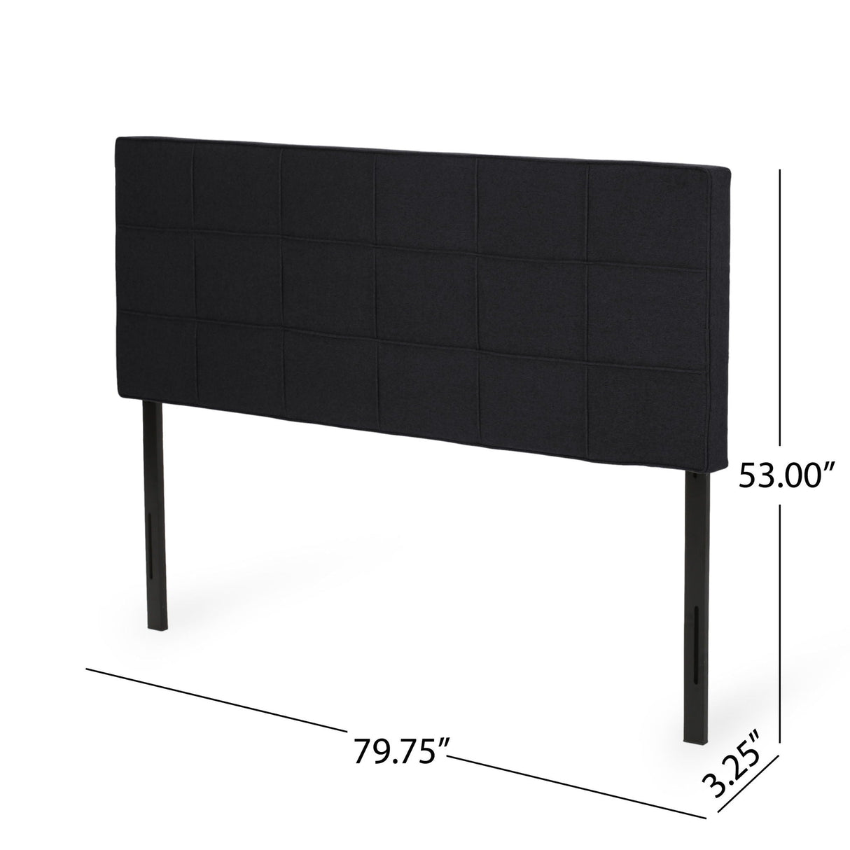 Marakesh Contemporary Fabric Upholstered King / California King Headboard - Black