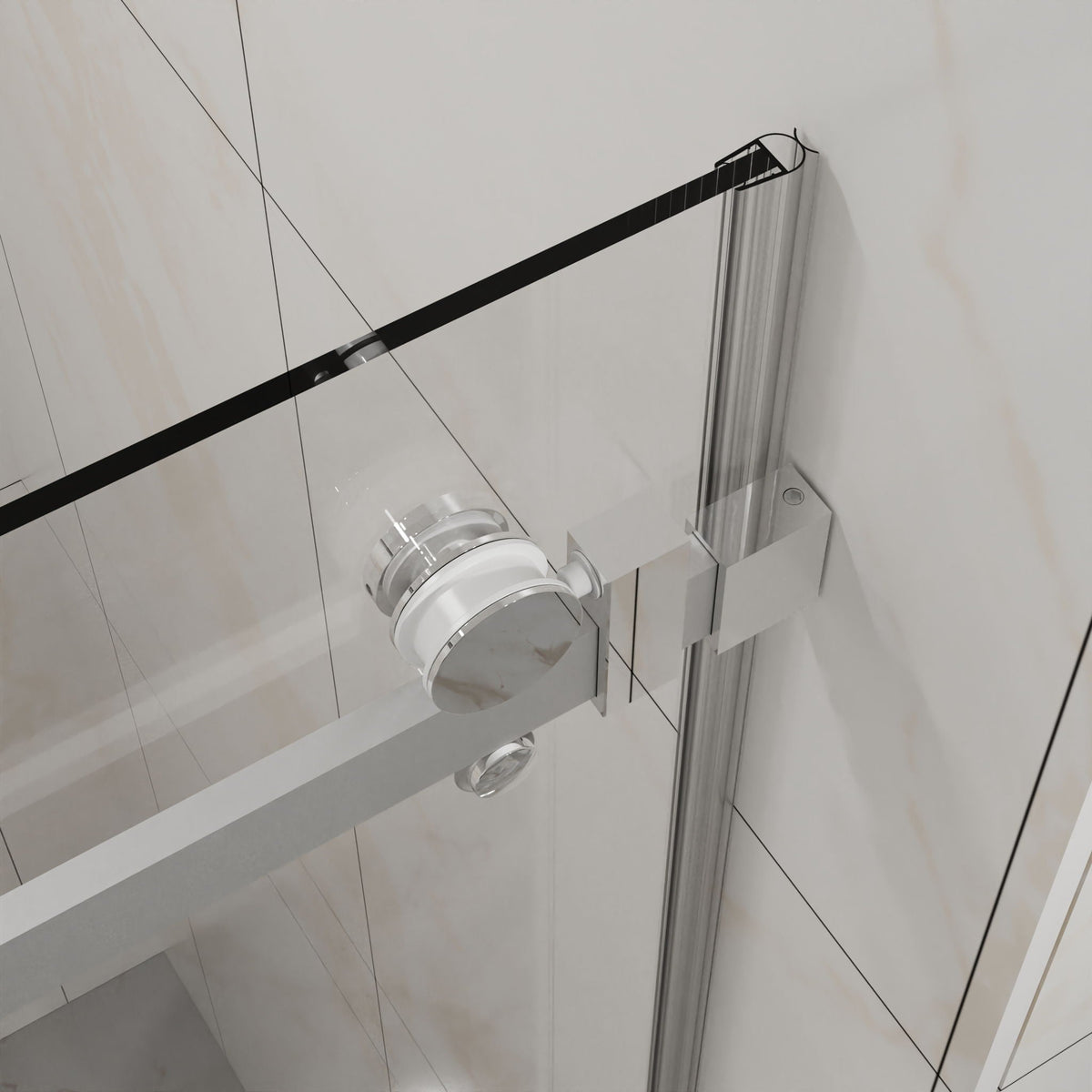 Frameless Tub Sliding Shower Door With Easy Clean Coating