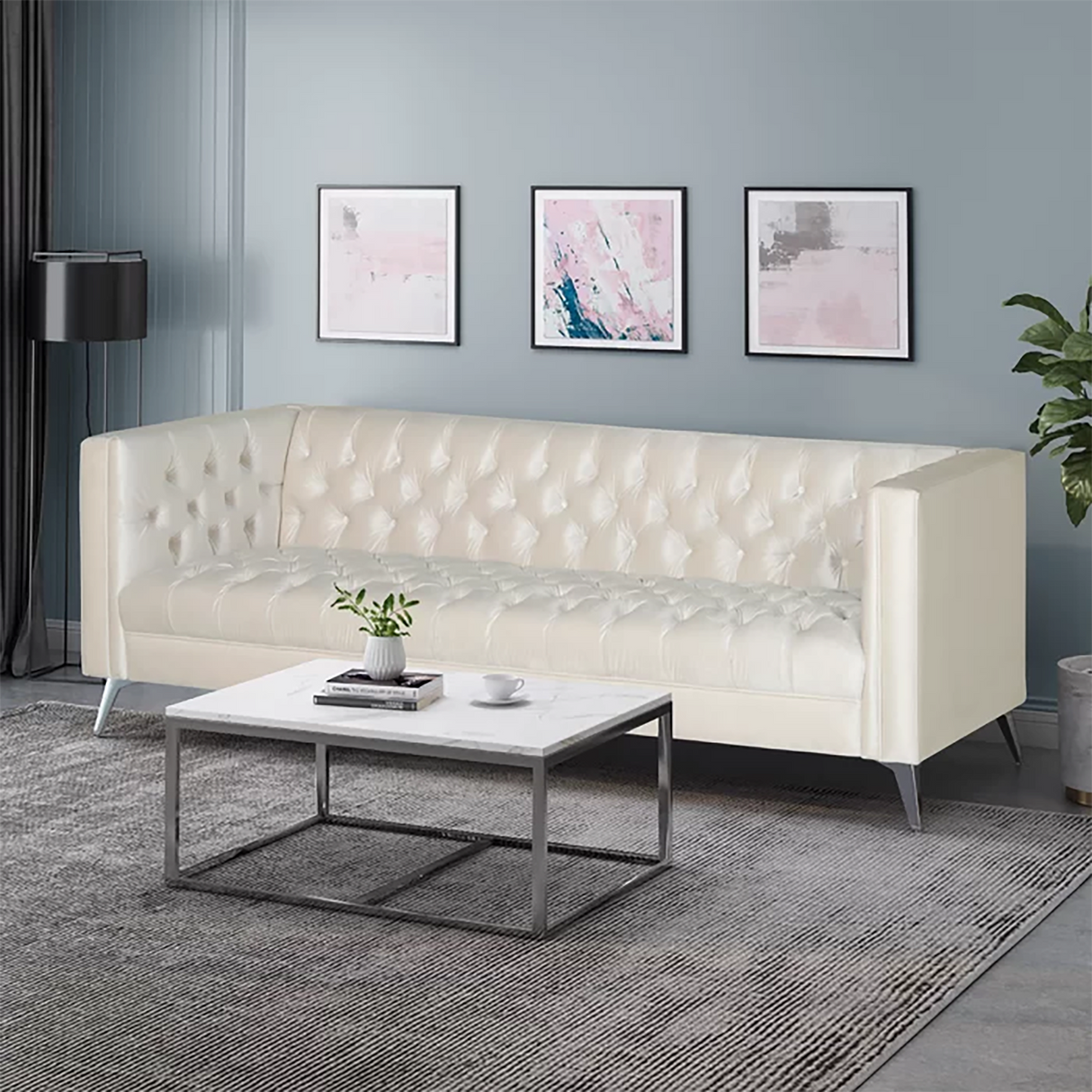Contemporary-Button-Tufted-Sofa-with-Diamond-Stitching-and-Iron-Legs-Sofas-&-Sectionals