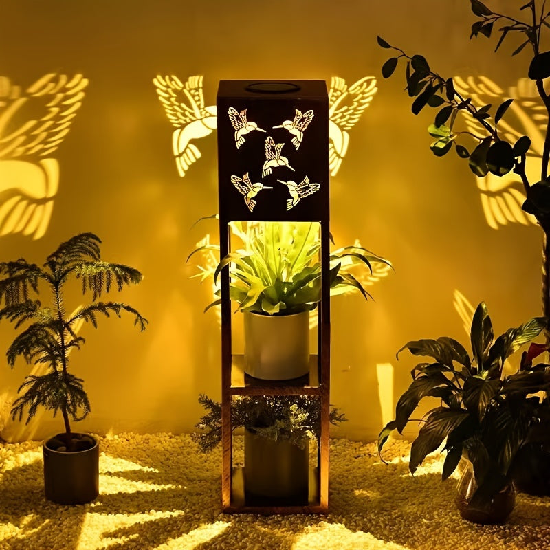Solar Garden Lantern with Flower Stand – LED Outdoor Light with Butterfly & More