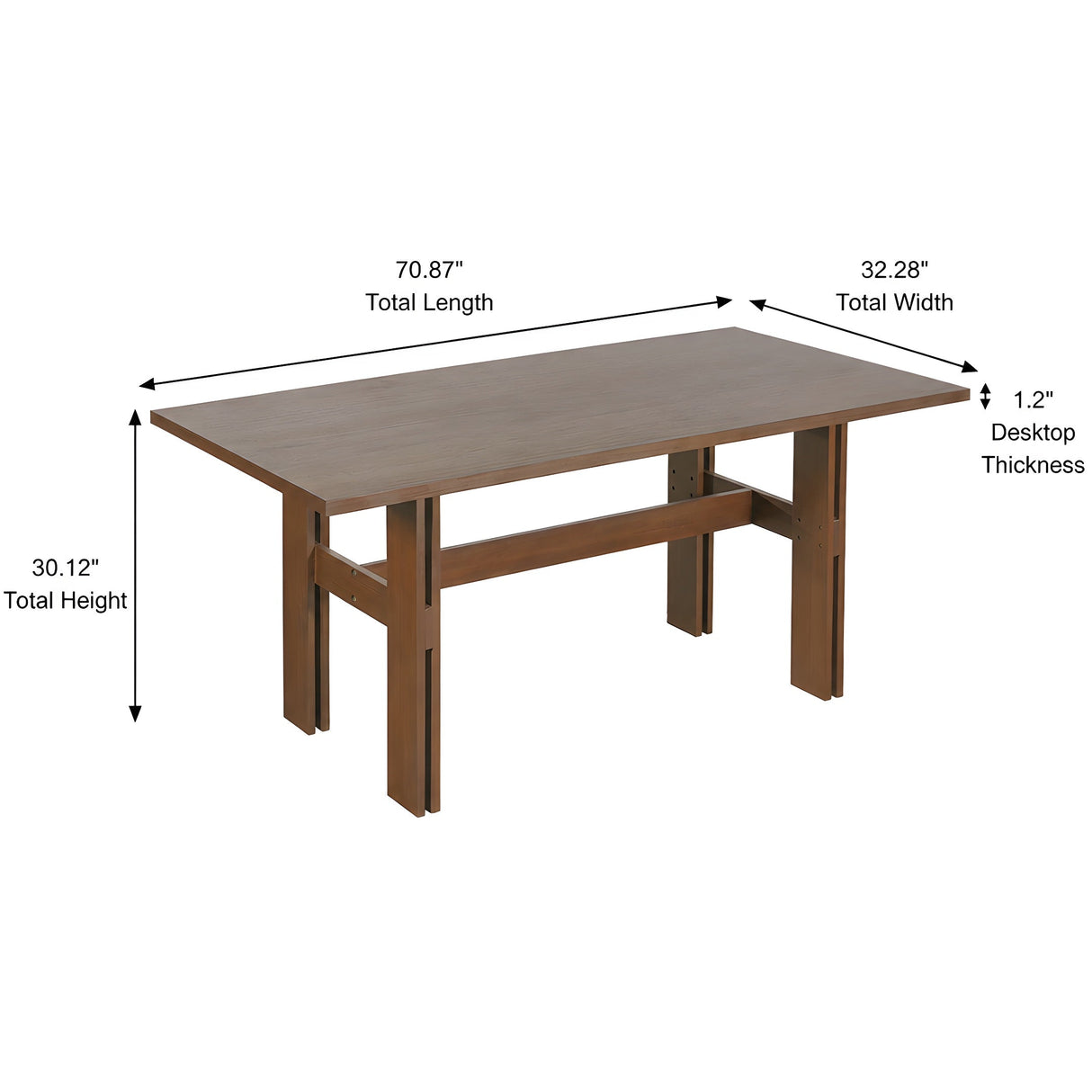 7 Pieces Modern Dining Set, Rustic Farmhouse Solid Wood Kitchen Table Set for 6
