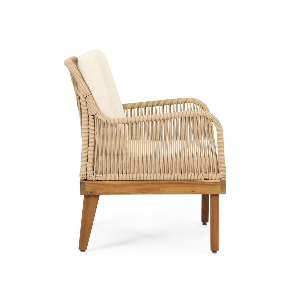 Anisa Acacia Wood & Woven Rope Outdoor Chat Set