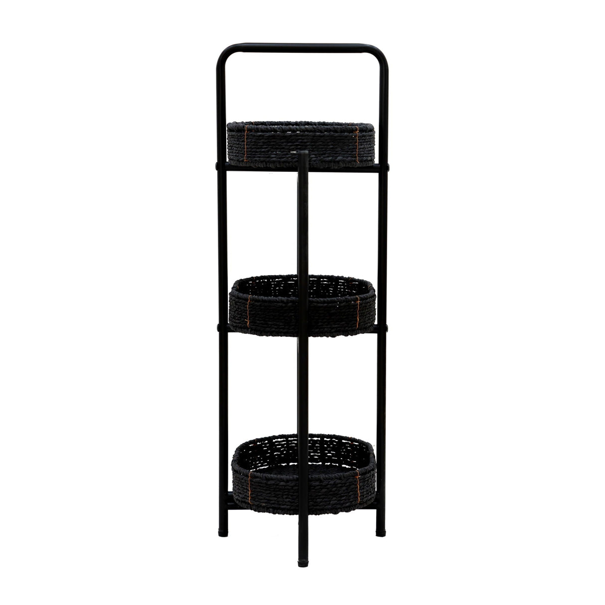 Modern 3 Tier Handwoven Side Table With Oval Organizer