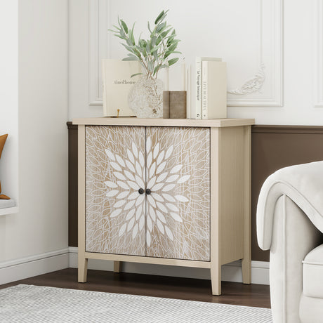 2-Door-Carved-Storage-Cabinet-with-Adjustable-shelf-Cabinets-&-Storage