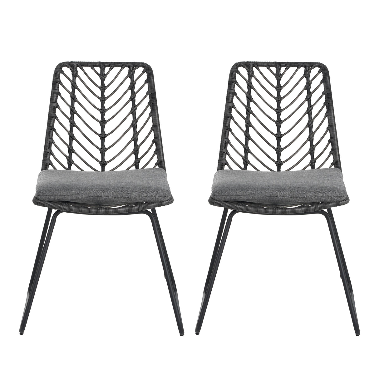 DEJA Chair 2PCS with 2 Cushions, Gray