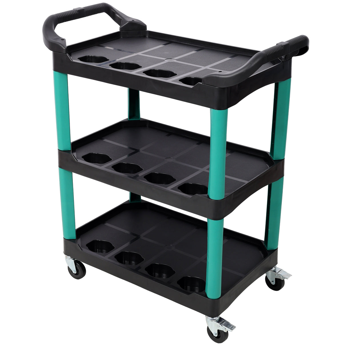 3 Tier Rolling Auto Detail Cart With Wheels