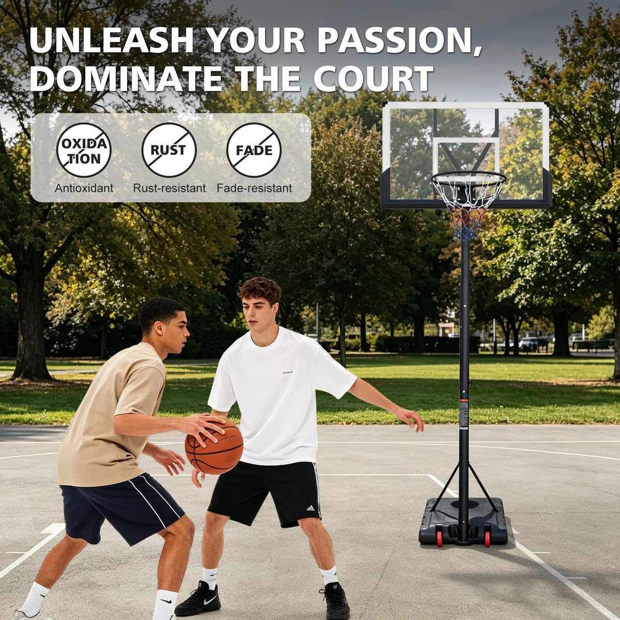 Basketball Hoop with 5.73-10FT Adjustable Height