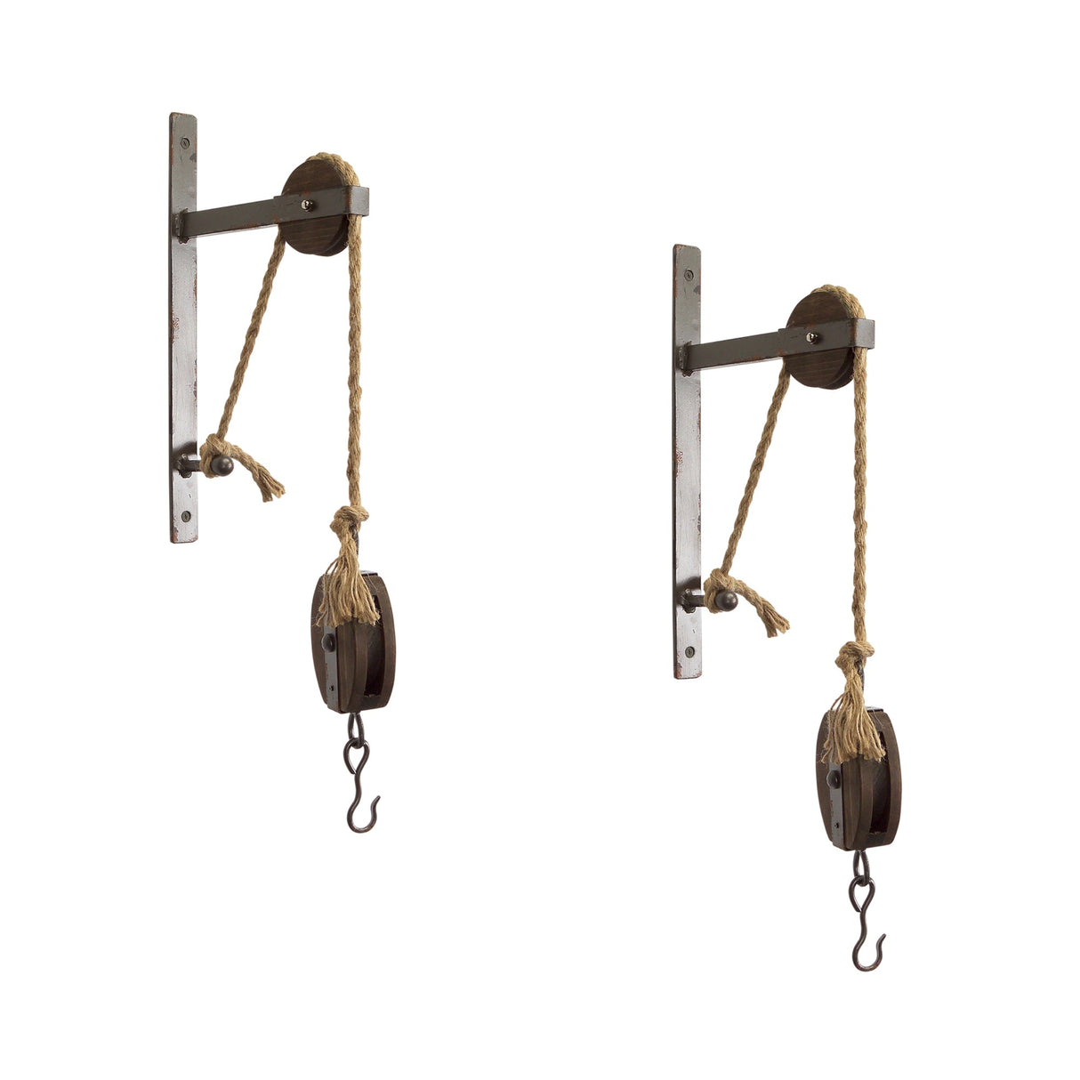 Industrial-pulley-mounting-bracket-(set-of-2)-Wall-Light-Fixtures