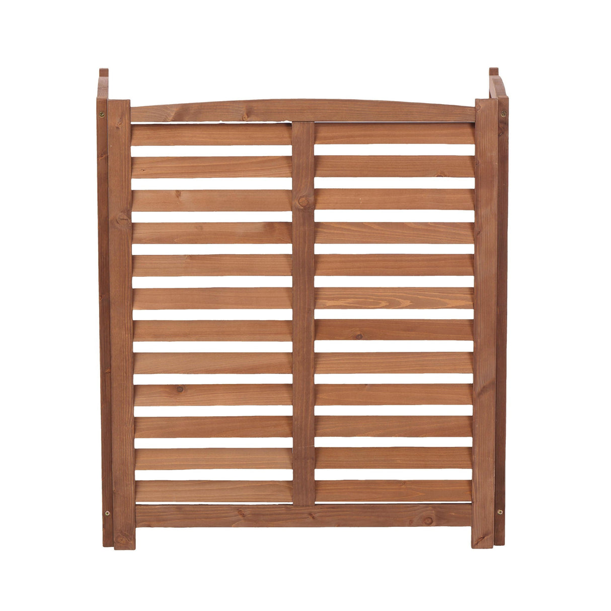 3 Panel Outdoor Air Conditioner Fence With Privacy Screen - Brown