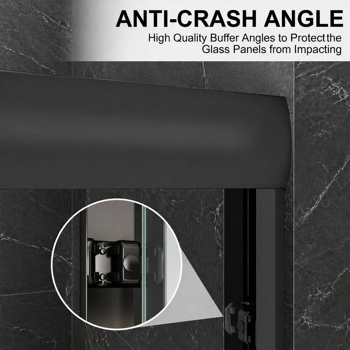 60" W x 74" H Door Sliding Frameless Shower Door with 6mm Tempered Glass LYM-02 Mat