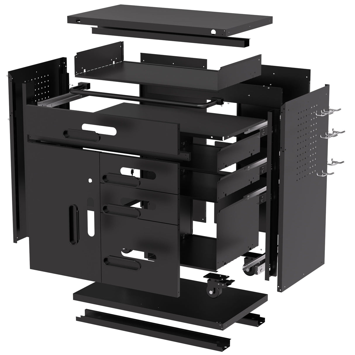 Rolling Tool Cabinet Heavy Duty Garage Storage With Lockable Doors