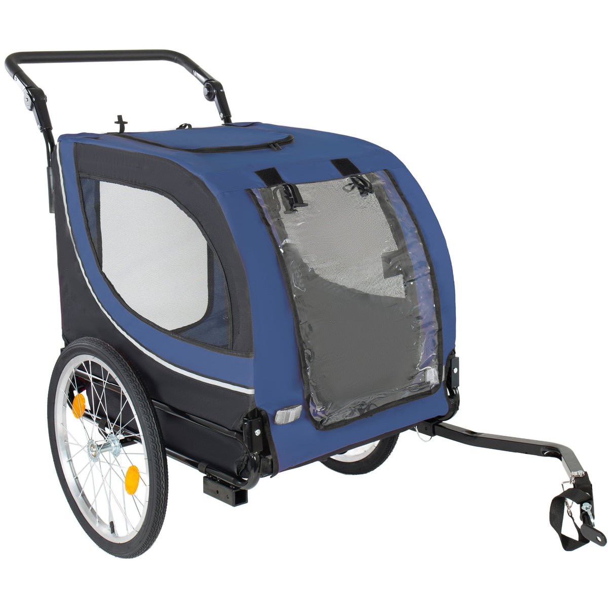 2-in-1 Bike Trailer & Pet Stroller with Steel Frame - Dark Blue, Red, or Gray