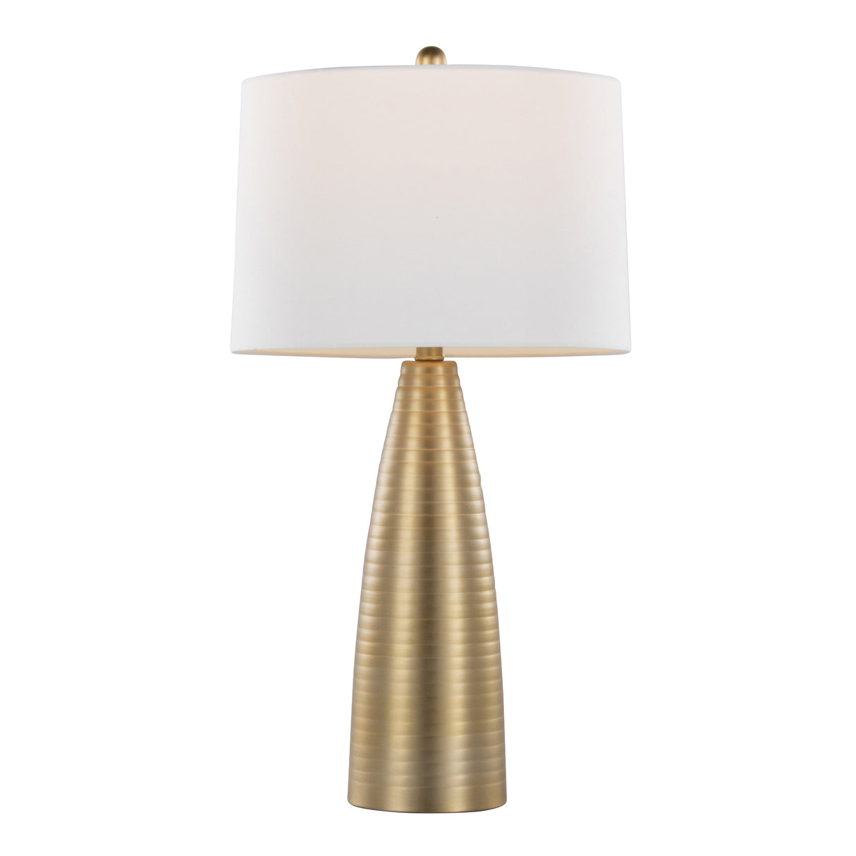Table Lamp with Bullet Shape Base and Linen Shade, Set of 2